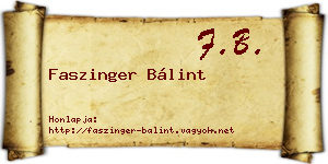 Faszinger Bálint névjegykártya